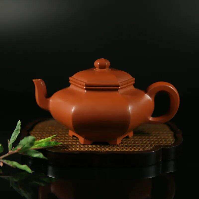 「名家作品」紫砂壶 范永军 大红袍 扁六方壶 茶壶茶具200cc