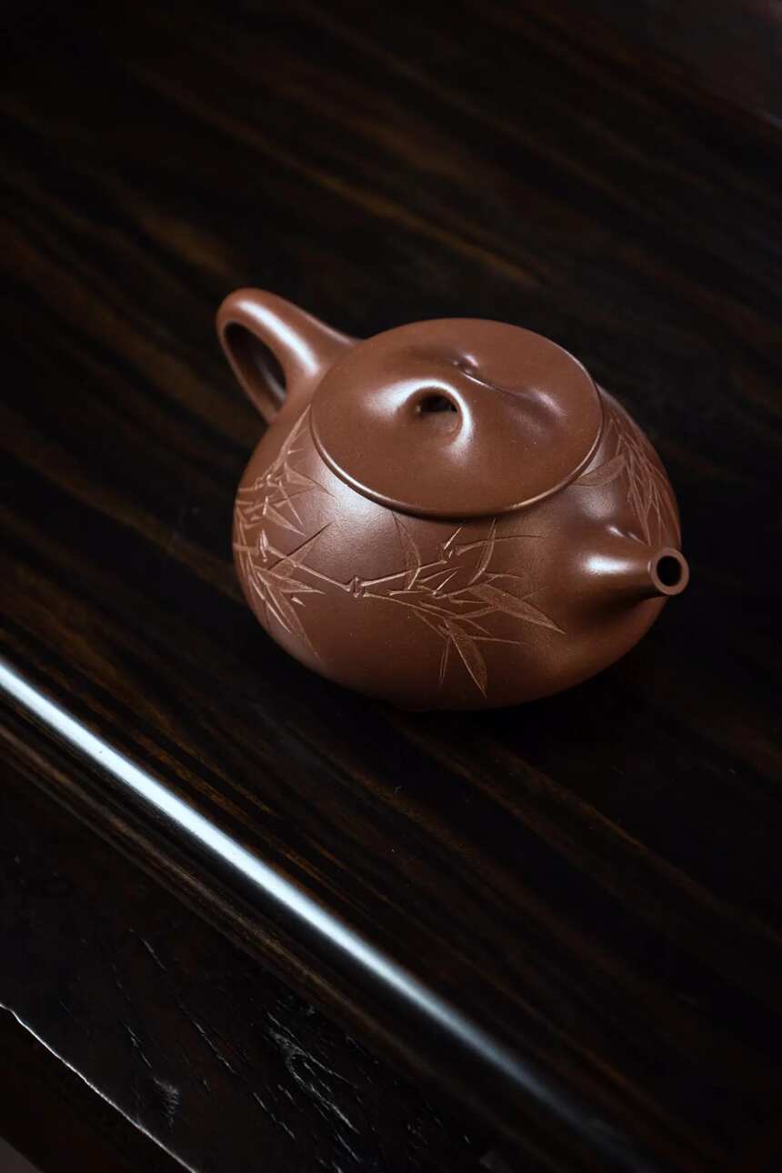 「精品 收藏」纯手景舟石瓢.范鹏.老紫泥.420cc.14孔