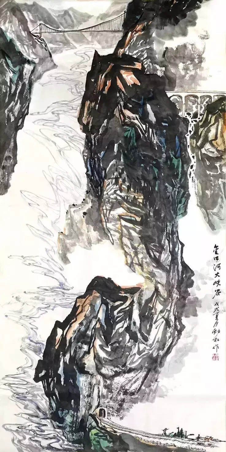 乐山的画家描绘水墨乐山