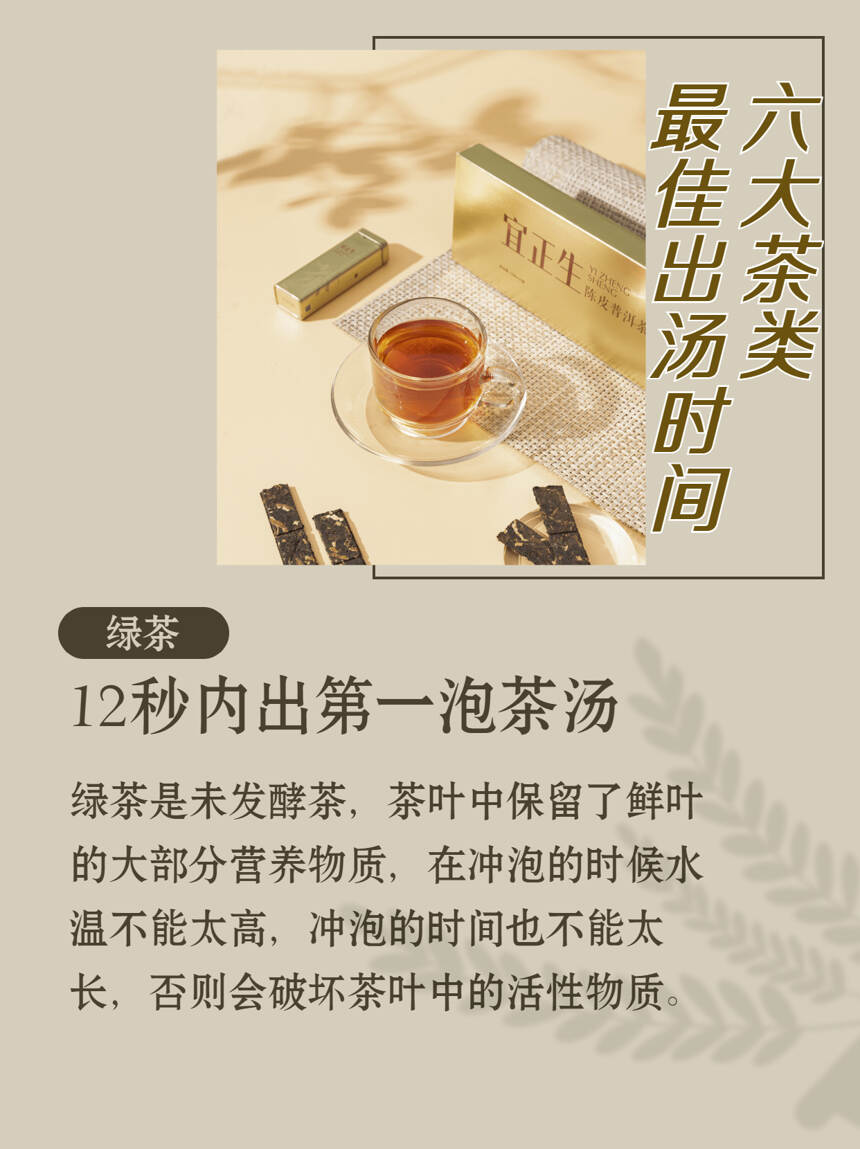 6大茶类最佳出汤时间！收藏版