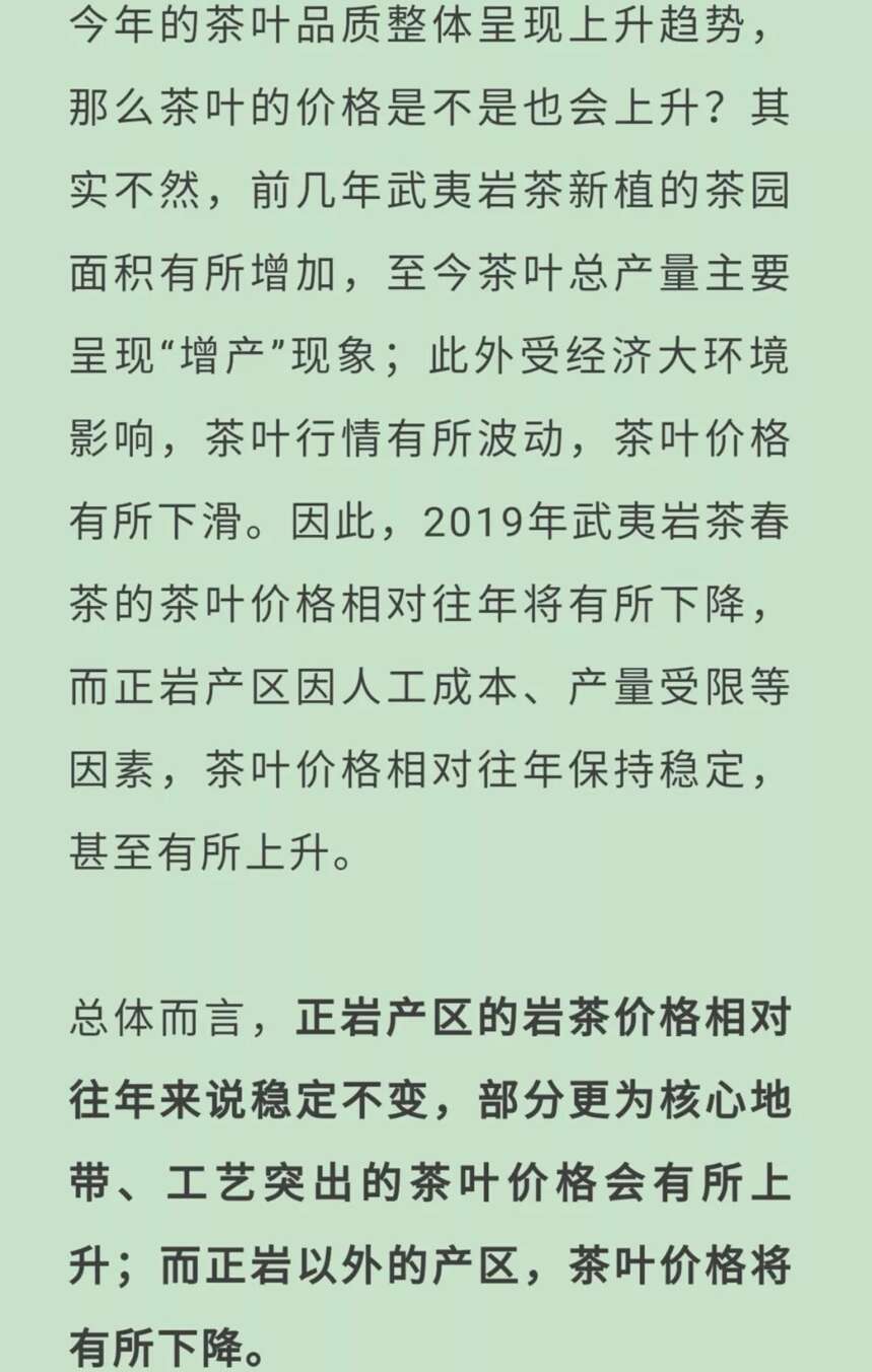 2019年武夷岩茶春茶产制情况如何？茶业局专家库人才为您详解