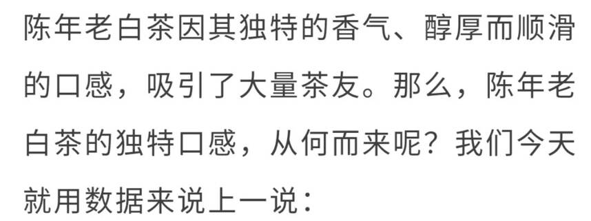 老白茶专题 | 用数据说话！老白茶的独特价值从何而来