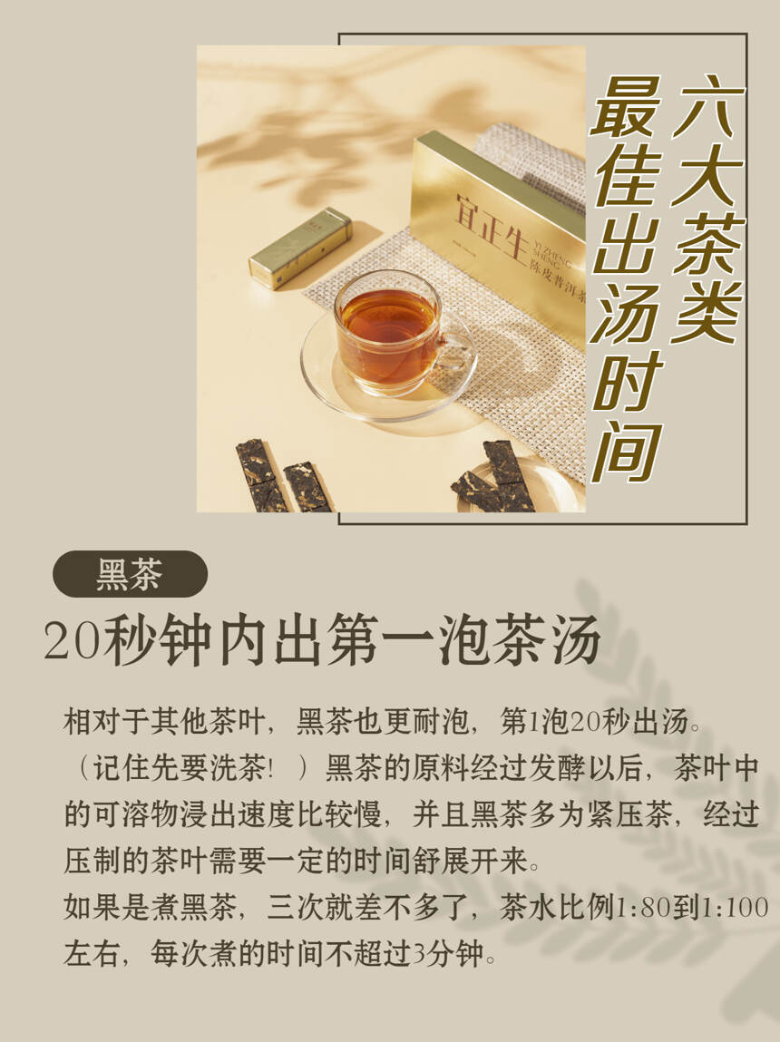 6大茶类最佳出汤时间！收藏版