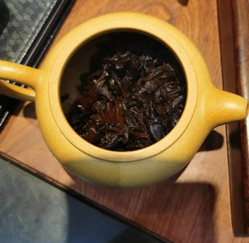 #普洱茶# 97年水蓝印青饼，干仓，老茶。