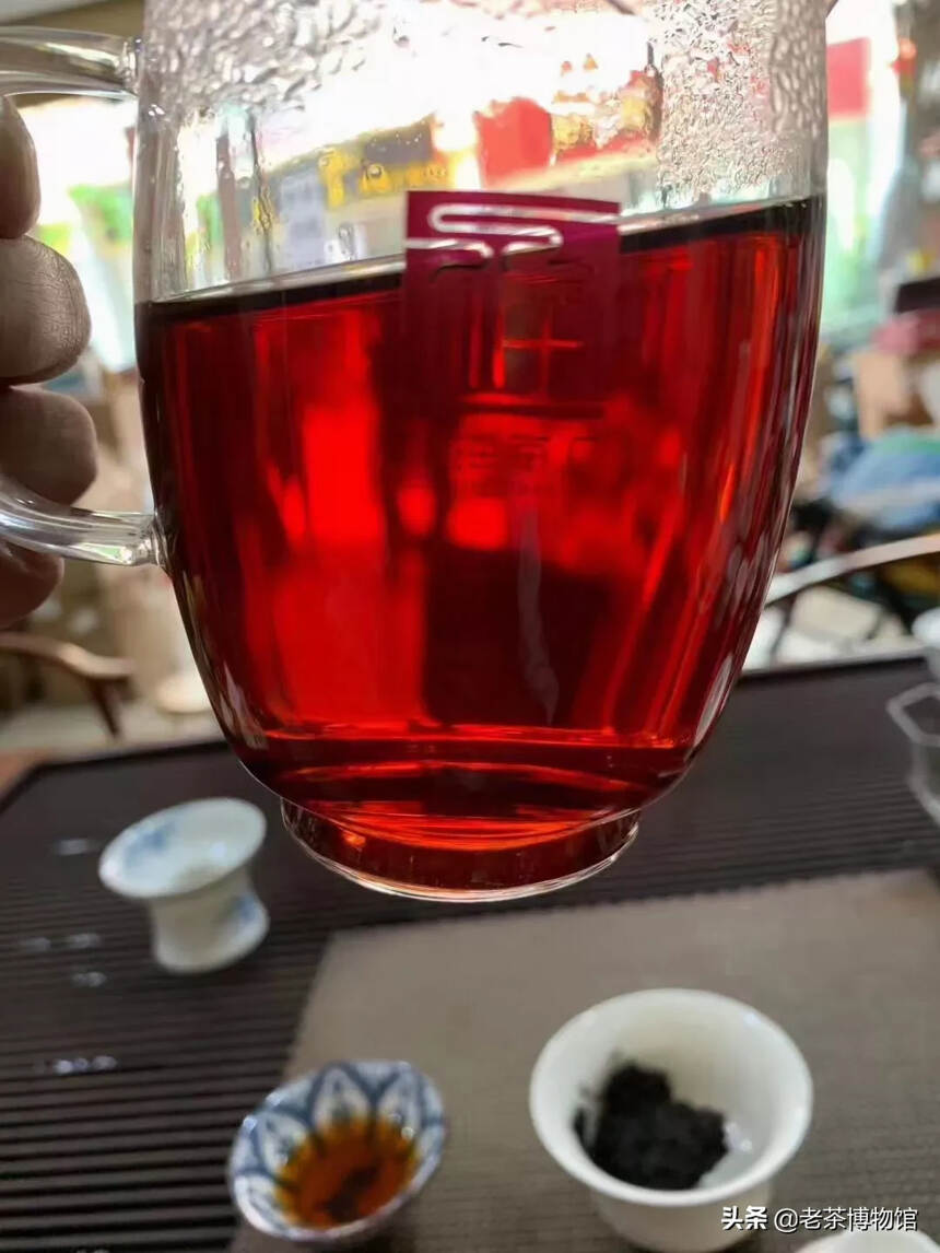 2003年永明茶厂宫廷普洱 老树乔木熟茶，入口香甜，