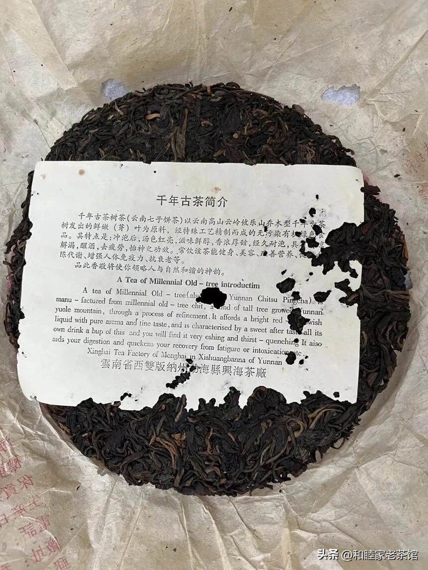 2003年兴海茶厂301批景迈生态古茶 精品典藏