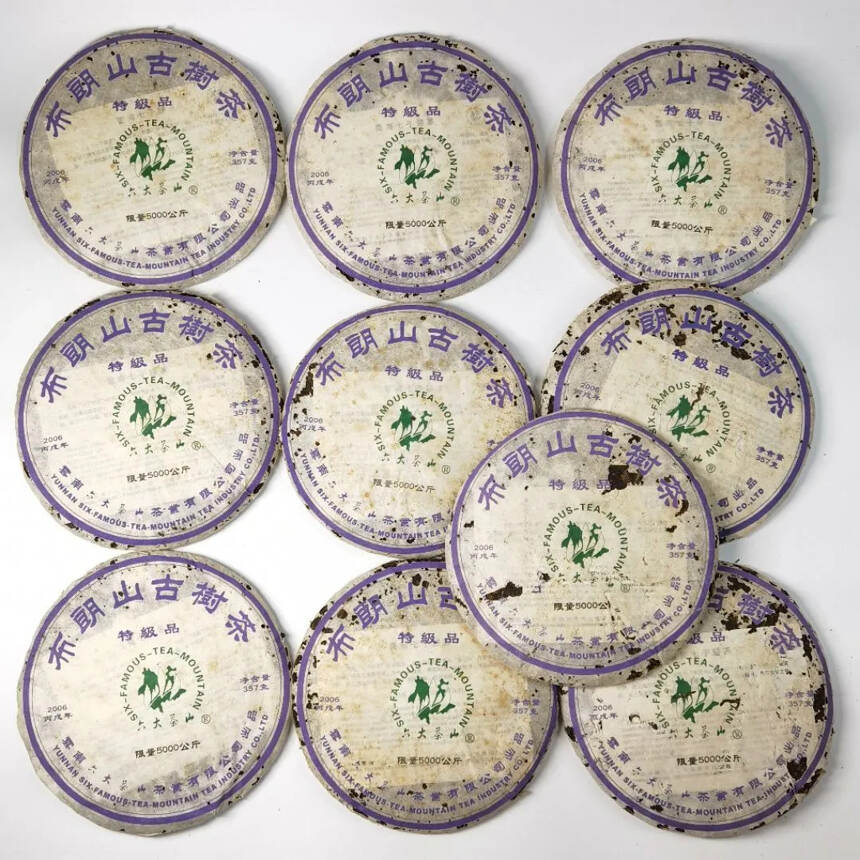 2006年六大茶山布朗古树茶特级品
当年的春茶古树料