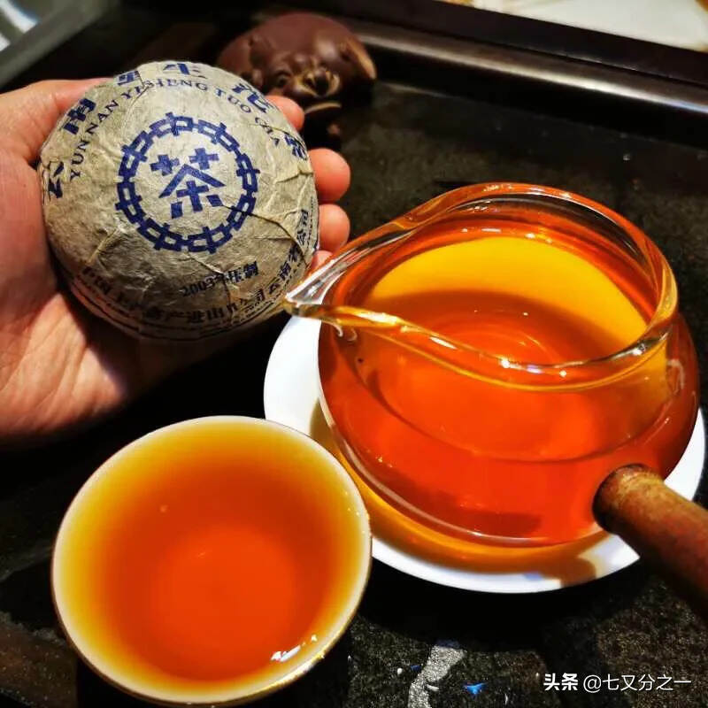 03年鬼蓝印野生沱500克生茶，干仓老茶！采用布朗山