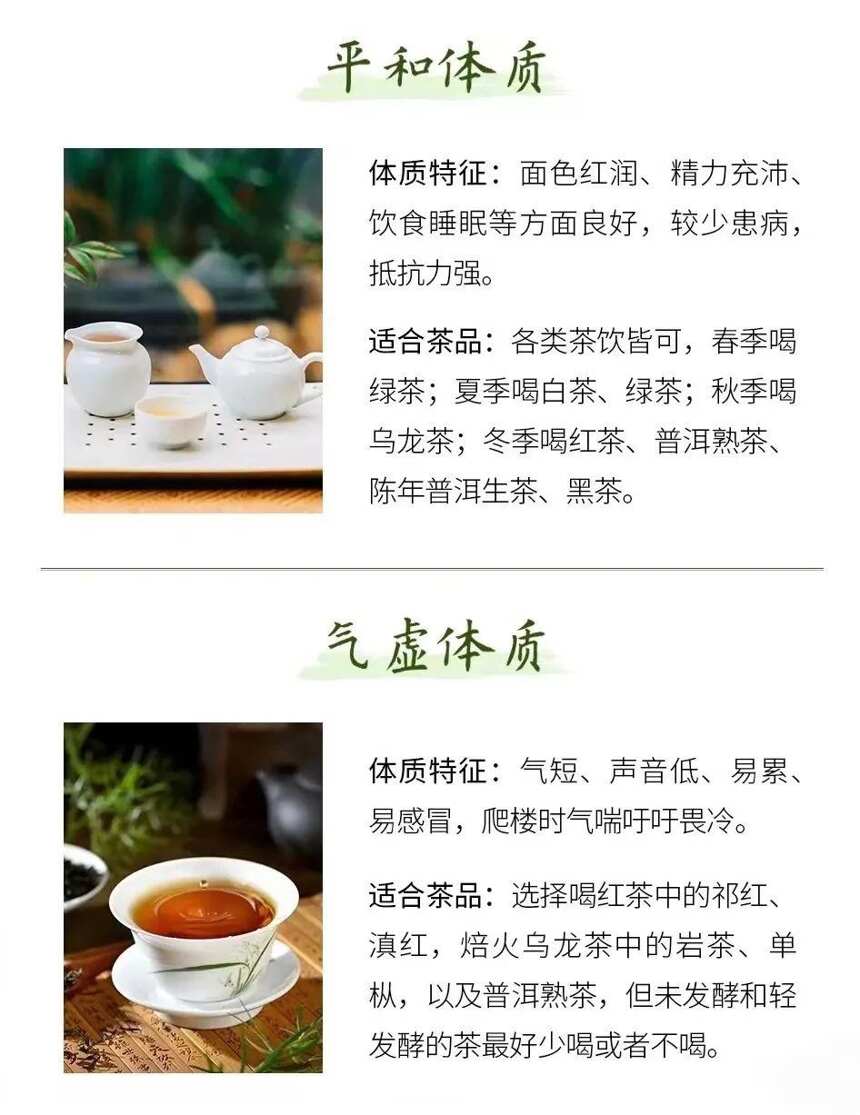 9大体质六类茶，你的体质适合哪类茶？