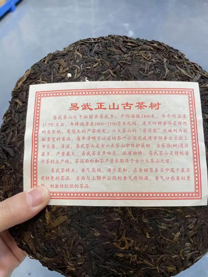 2004年易武外贸茶厂易武正山老树青饼，357g/片